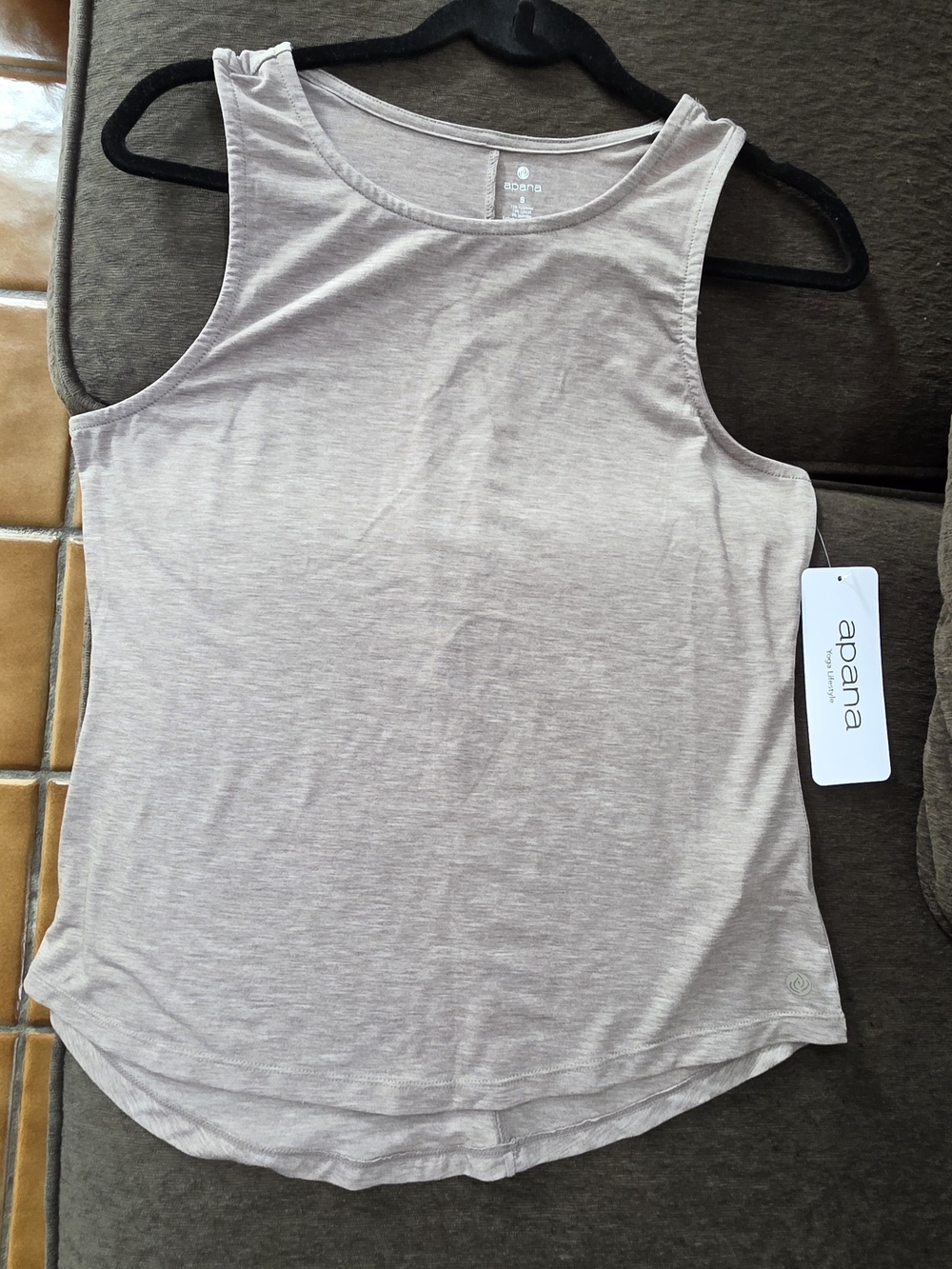 Apana Light Beige Heathered Tank Top